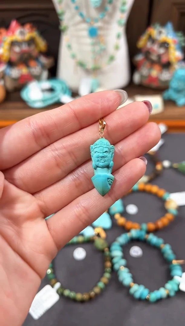 【闪购商品】绿松石颈饰18K金镶嵌绿松石吊坠