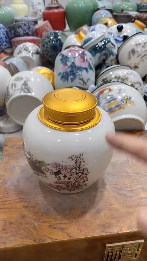摆件陶茶叶罐密封罐储存罐