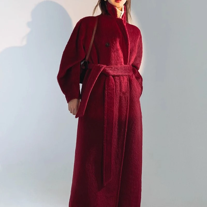 露露专属-奢品秘鲁苏力大衣女双面毛呢外套秋冬季新款PI22A0338