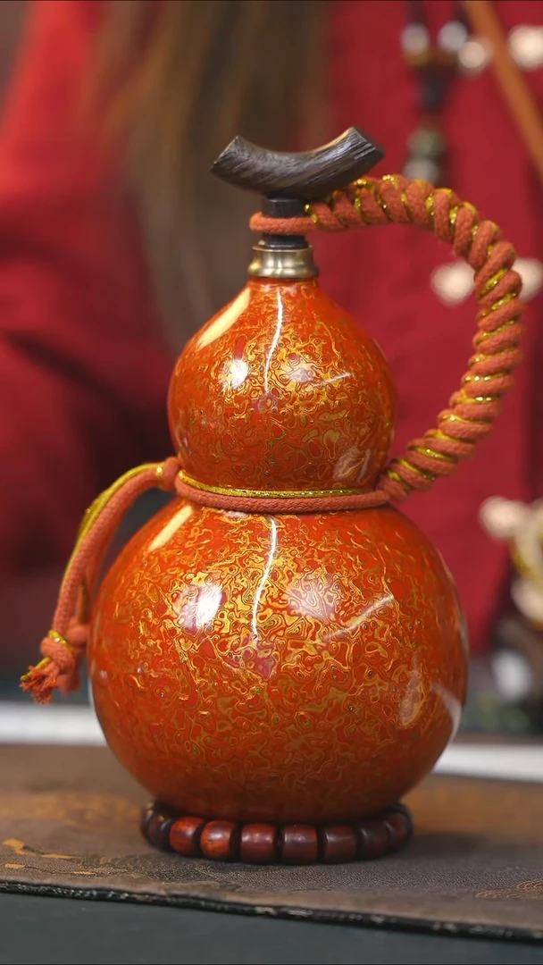 【闪购商品】WR147漆艺酒葫芦不包手串及旋转底座
