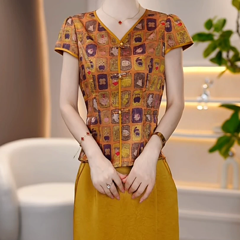 气质轻奢新中式爆款新中式两件套裙显瘦修身