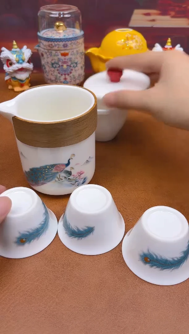 陶瓷茶具摆件旅行套组
