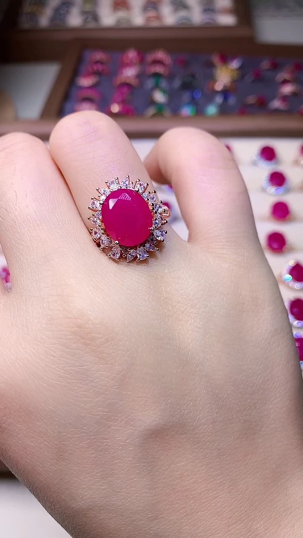 【闪购商品】红宝石戒指银S925镶嵌000