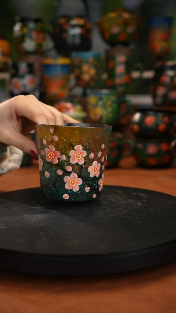 紫砂油画釉下彩手绘