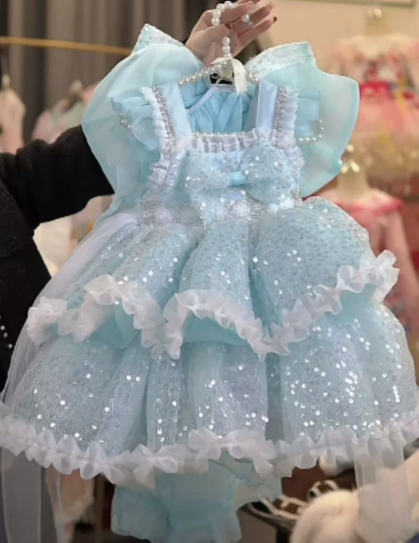 【洛丽塔8802】2025新款女童公主裙蓬蓬裙婚礼生日钢琴演出连衣裙