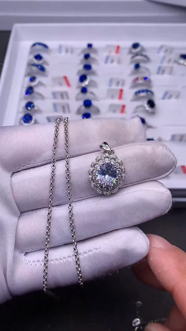 【闪购商品】彩色蓝宝石颈饰银S925镶嵌.......