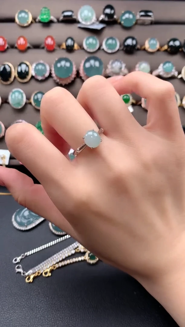 【闪购商品】翡翠戒指银S925镶嵌432432