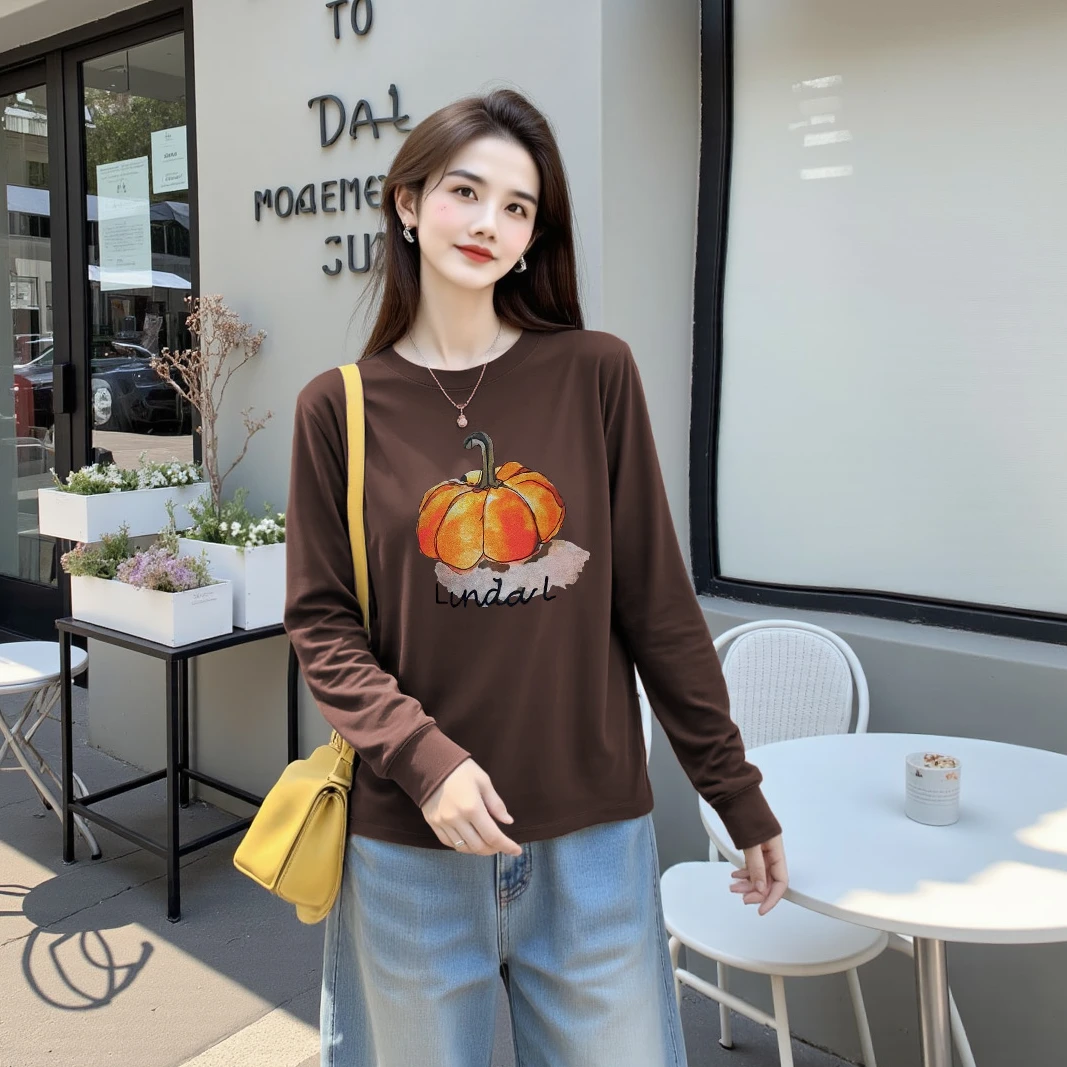 【秋日南瓜】正肩卫衣绒衫打底单穿卫衣宽松长袖时尚2025新款