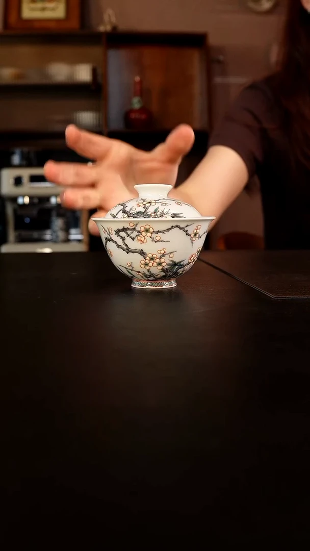 瓷片一点堂康熙五彩盖碗