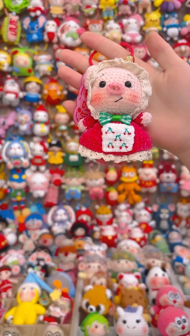 纯手工制作毛线钩织成品田园猪