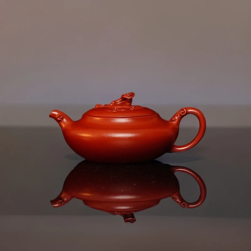 JCY-003季畅园 【舒韵】大红袍125cc紫砂壶家用茶具 宜兴紫砂壶