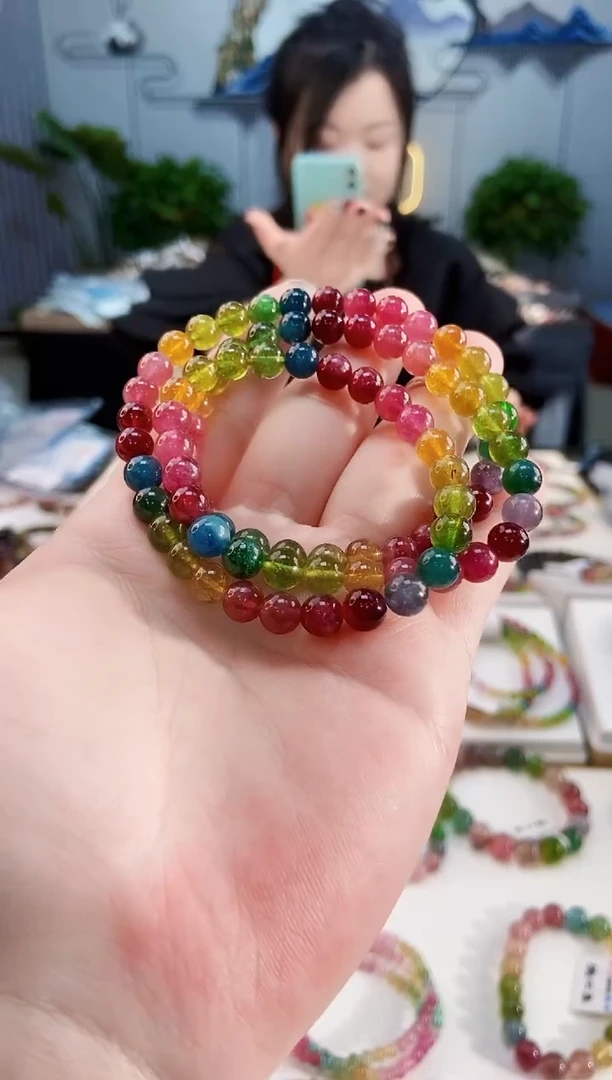 【闪购商品】碧玺手链未镶嵌G2439三圈颜色微差发1