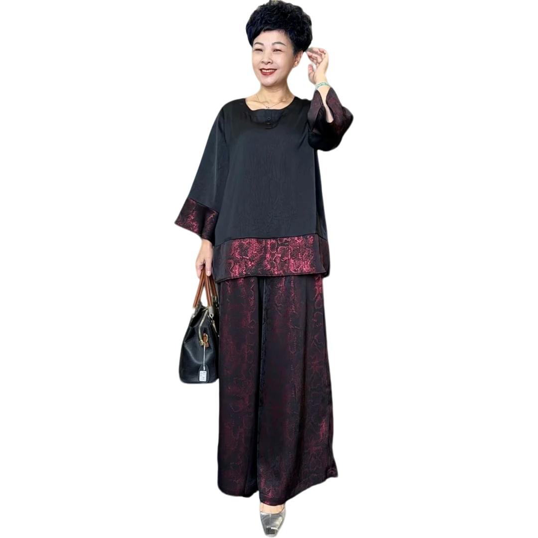 8261-时装漂亮妈妈夏季新款搭配阔腿裤韩版两件套套装