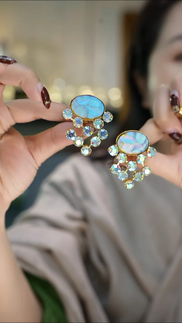 铜合金无蓝色梦幻耳环