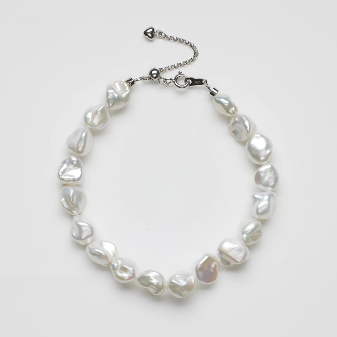 礼兰珠宝【圆圆】S925银淡水珍珠手链8-9mm