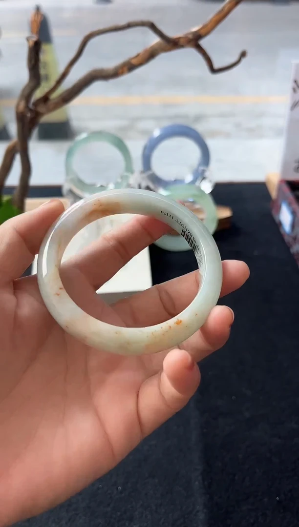 未镶嵌手镯翡翠天然缅甸A货翡翠手镯正圈56。57.58