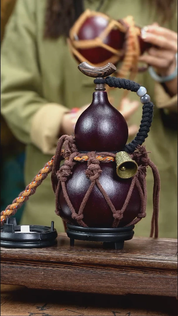 YV049复古网兜款天然酒葫芦（一物一拍）