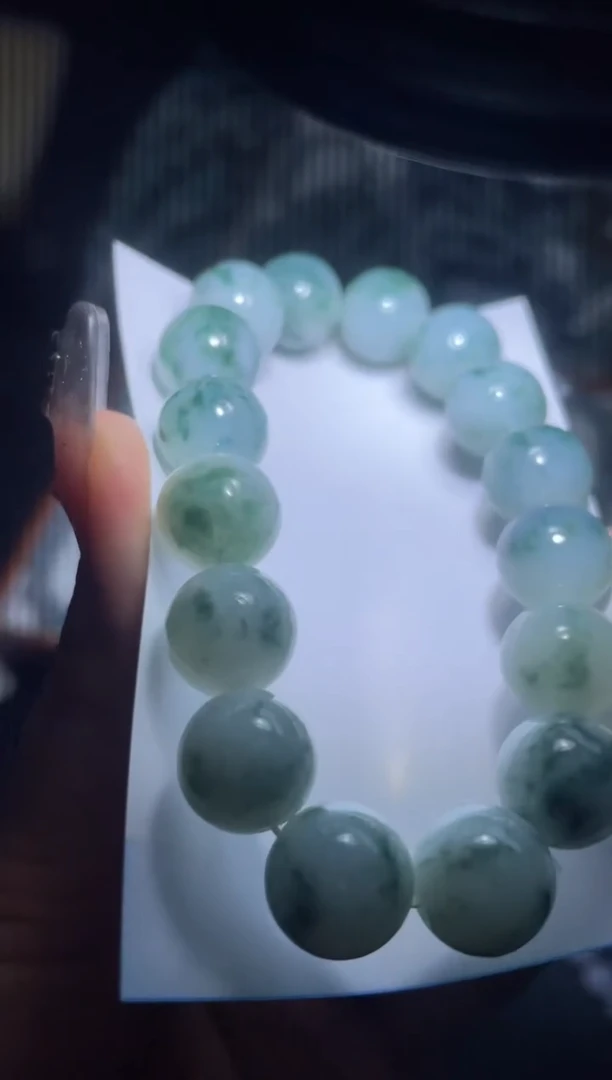 定制翡翠未镶嵌天然缅甸A货翡翠手串6