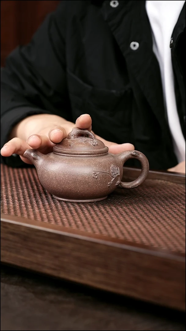 茶壶紫砂岩中泥咏梅+报春杯