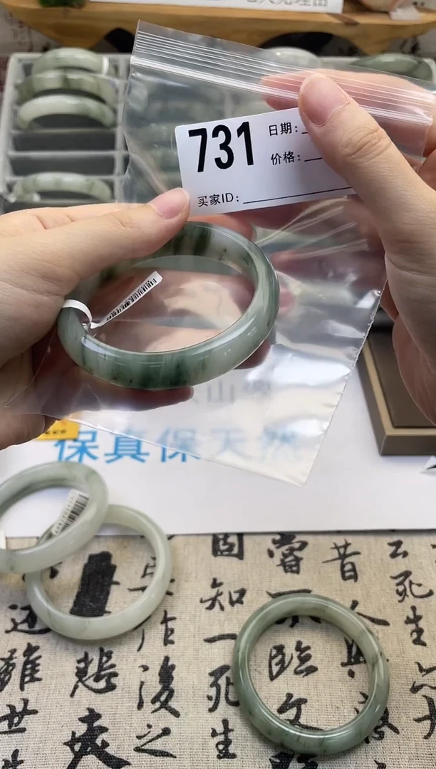 石英质玉（天山翠）手镯未镶嵌731