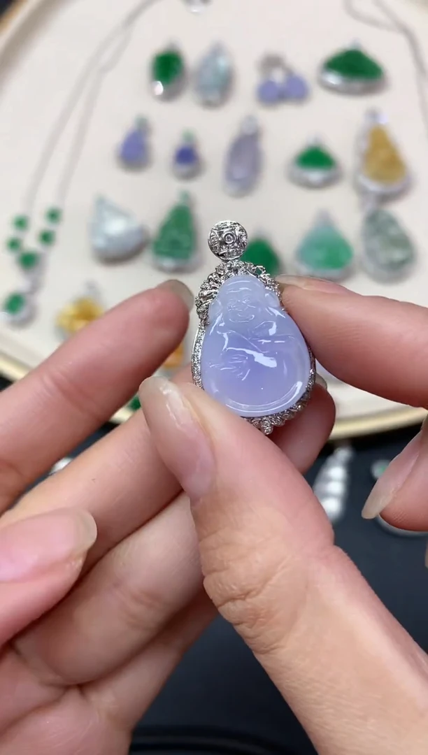 【闪购商品】翡翠吊坠(不含链)18K金镶嵌吊坠A350|5800