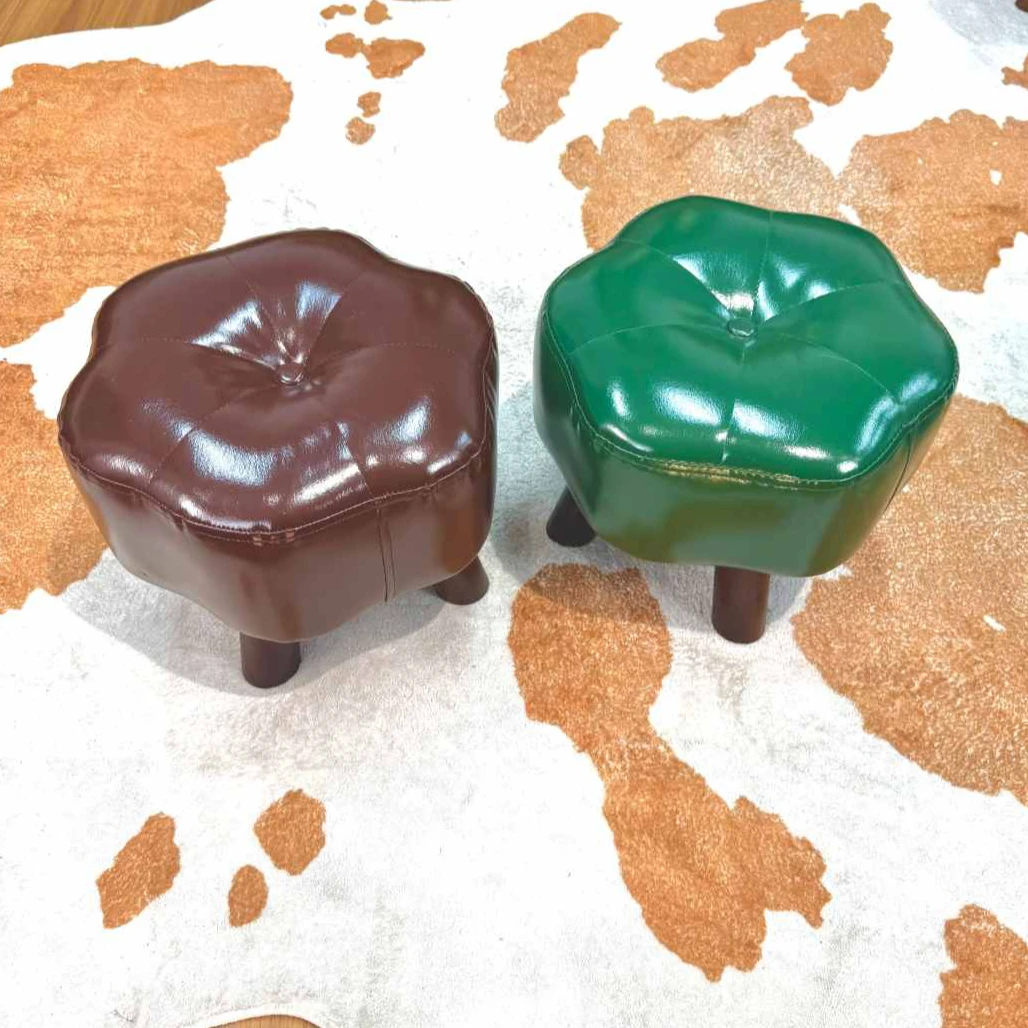 【乐享-加厚花朵凳】实木家用客厅门口沙发脚踏凳新中式家具