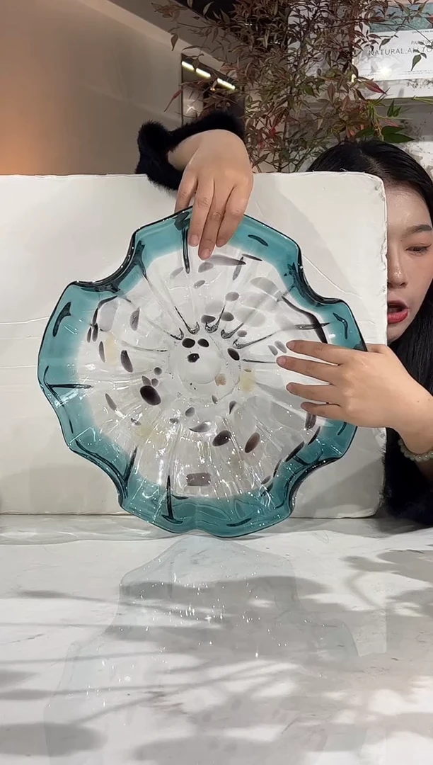 【闪购商品】琉璃蓝色荷叶小果盘