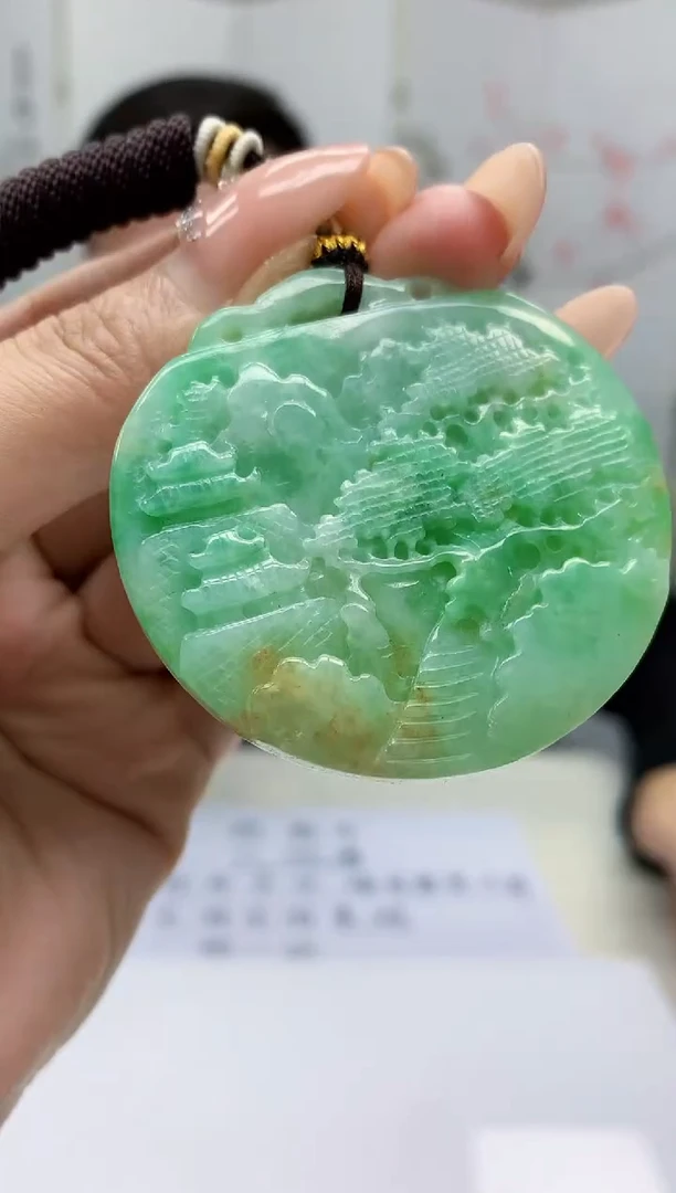 【闪购商品】定制翡翠未镶嵌5152MM-毛货挂件62