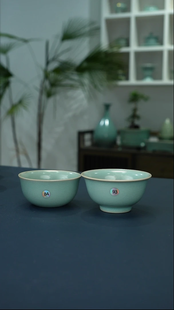 瓷片93号＋84号冰花鱼鳞单杯微瑕简包福利     洁