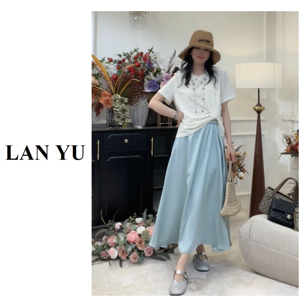 小个子/常规【苏梅岛连衣裙】设计感假两件短袖上衣拼接缎面伞裙
