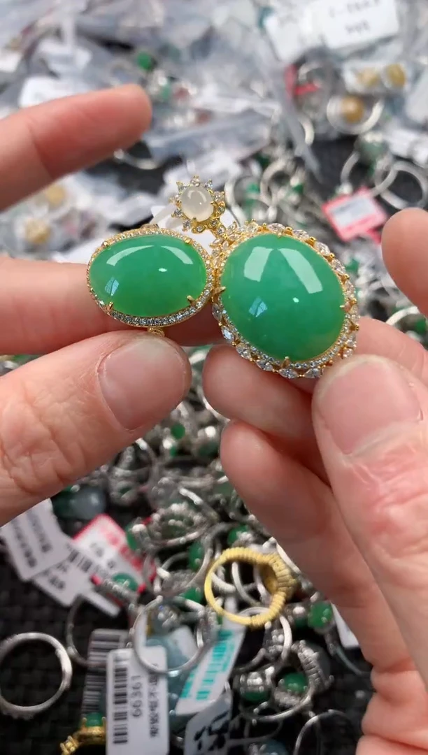 银S925镶嵌戒指翡翠5                            1