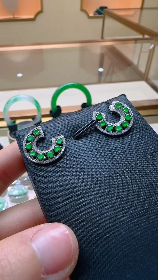 【闪购商品】翡翠耳饰银S925镶嵌多样性团购发一件