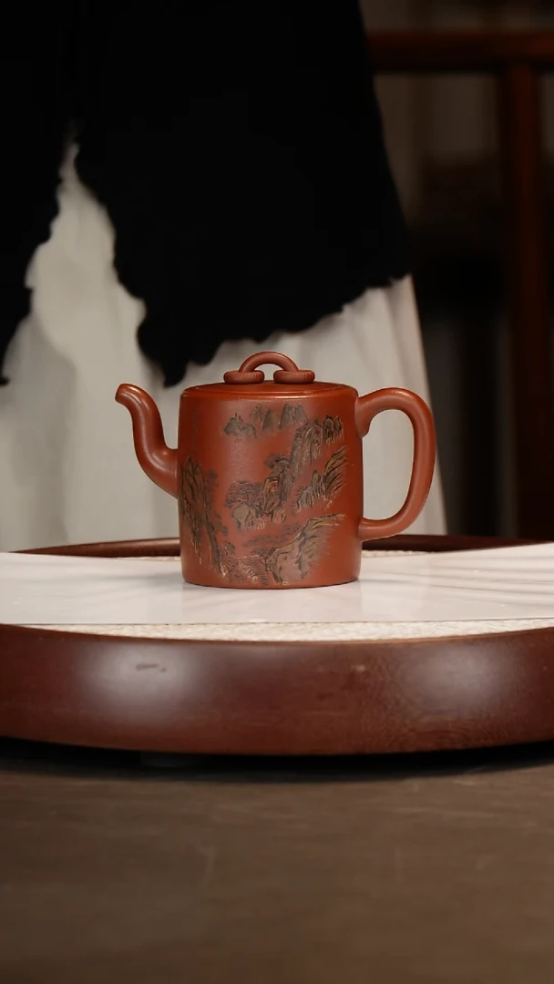 【诸葛永南】双圈壶320c+刘婵山水画