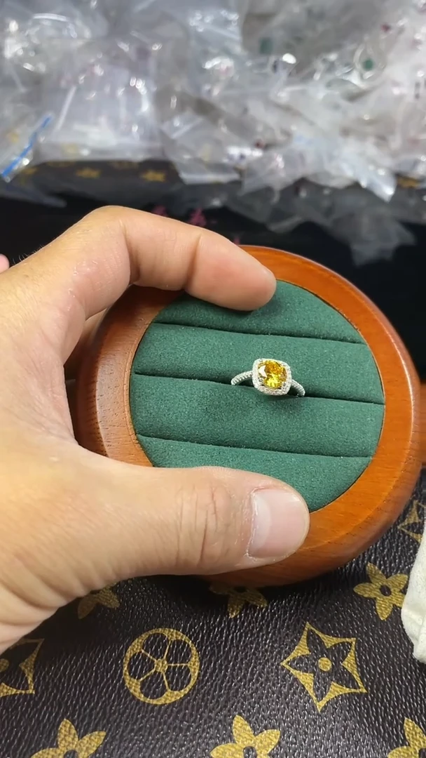 合金合成钻石女款活口戒指2.0