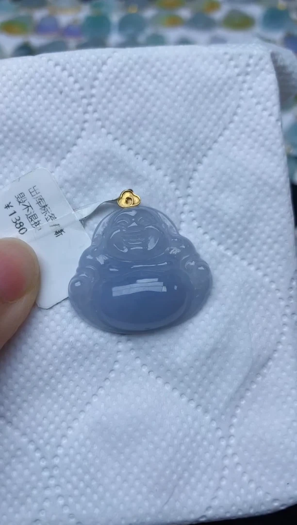 翡翠18K金镶嵌颈饰天然缅甸A货翡翠