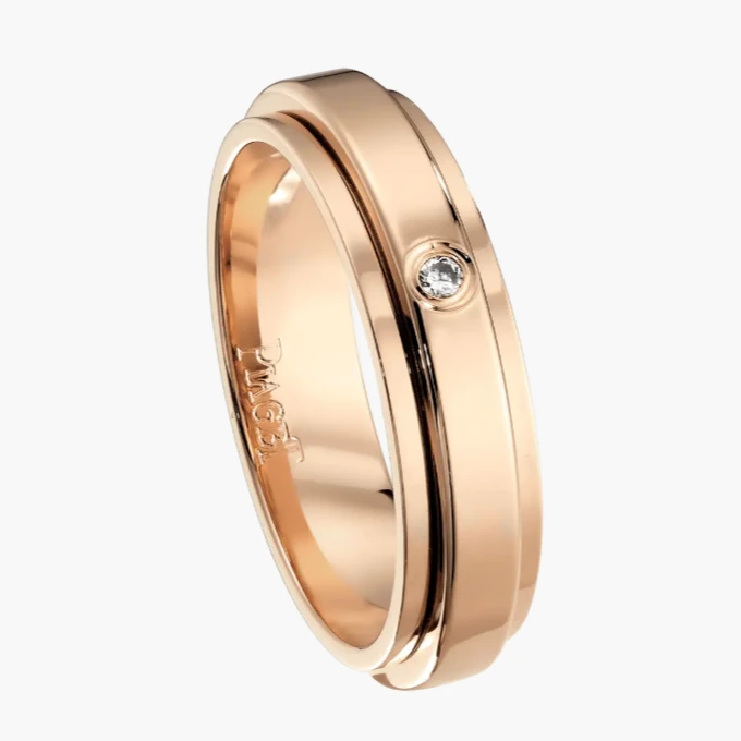 99新 Piaget/伯爵  伯爵18k戒指单钻56码/带盒子