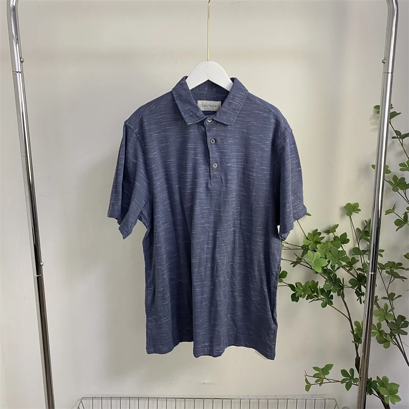 AA4204外贸欧美单男士短袖T恤翻领套头宽松上衣