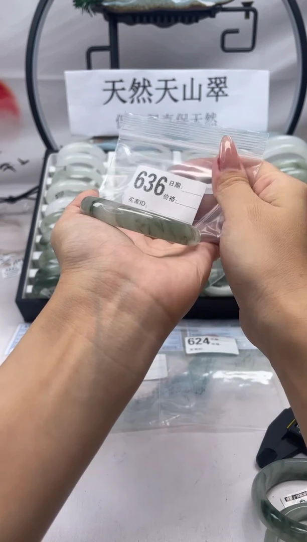 未镶嵌手镯石英质玉（天山翠）636