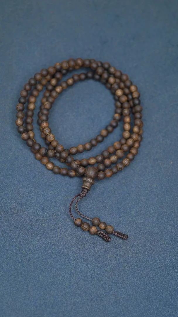 沉香手串海南莺歌绿棋多圈圆珠