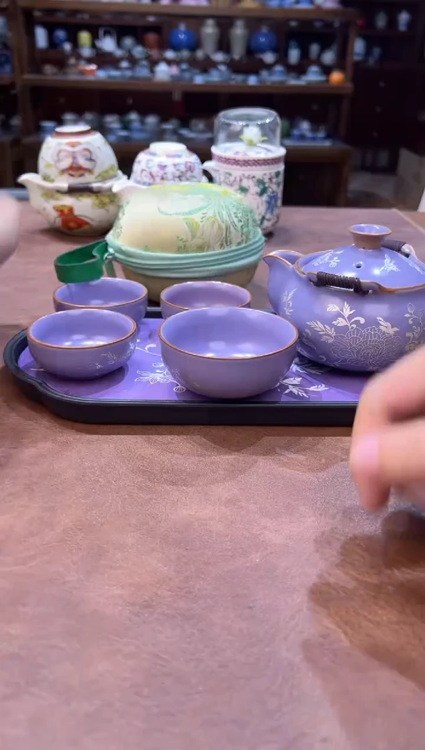 真的很便宜超好看会开片的旅行茶具