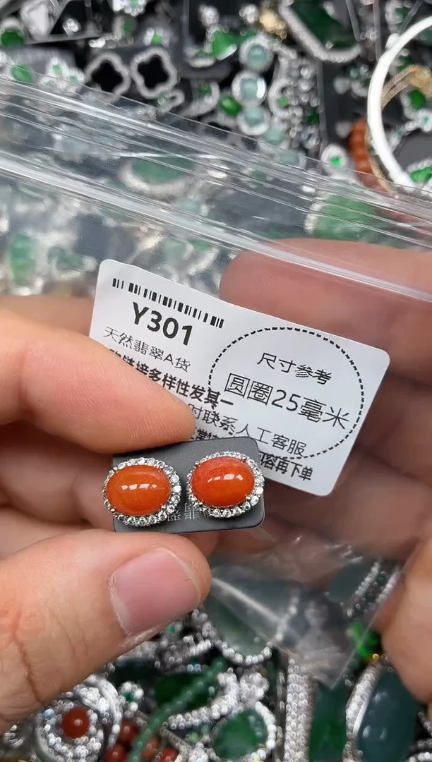 颈饰未镶嵌翡翠Y301耳钉
