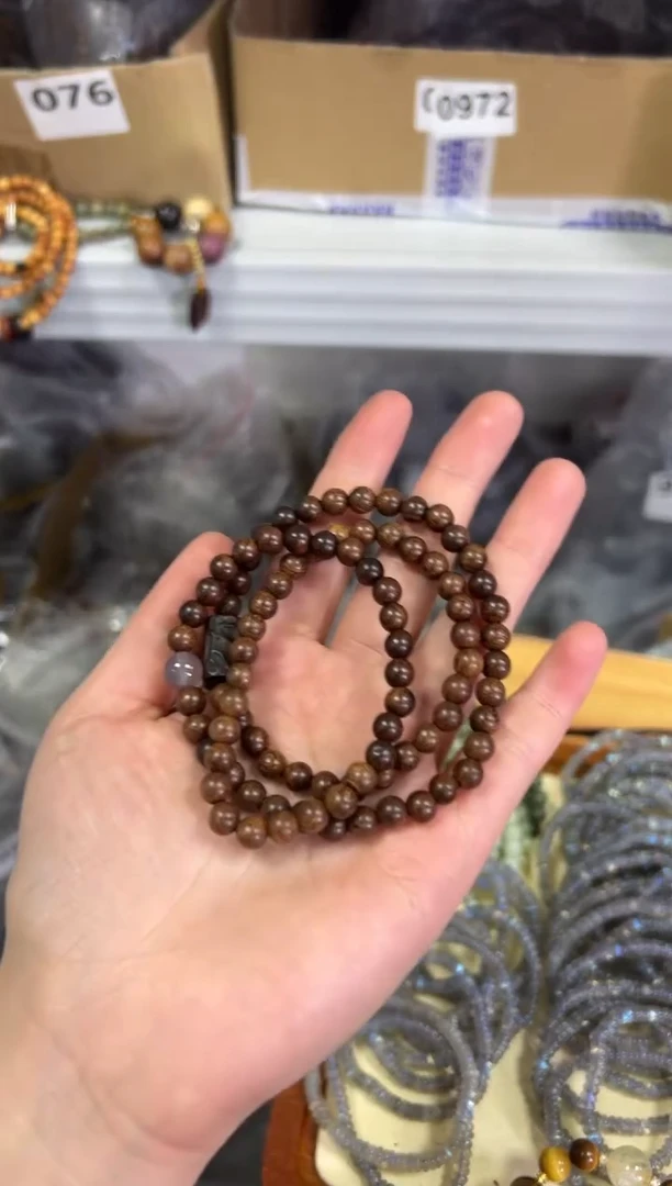 【闪购商品】苏木（金丝檀）手串未镶嵌金丝檀木设计款多圈手链[0309]