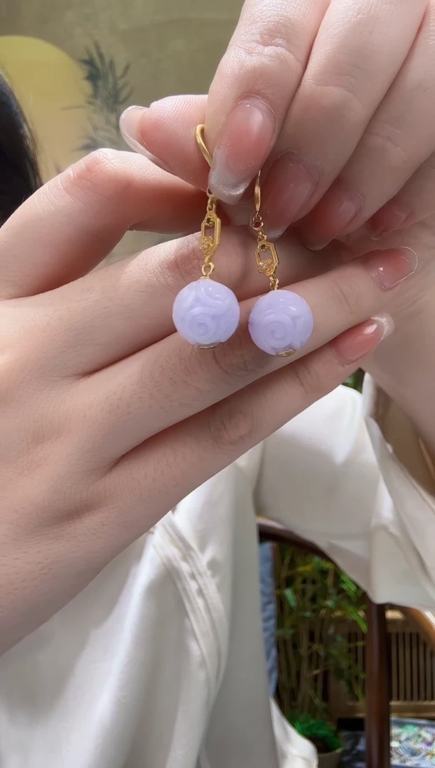 翡翠银S925镶嵌颈饰耳坠