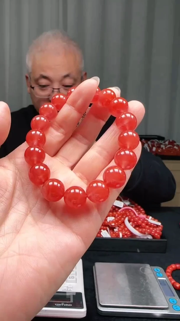 未镶嵌多样性发一件南红玛瑙12mm保山冰红圆珠单圈