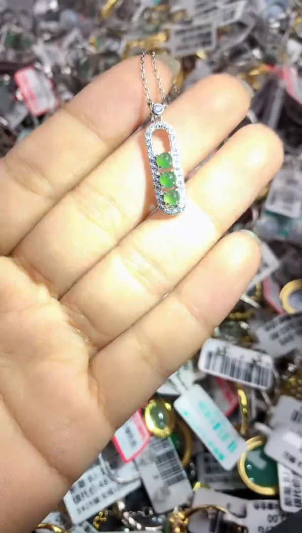 银S925镶嵌戒指翡翠1111----3