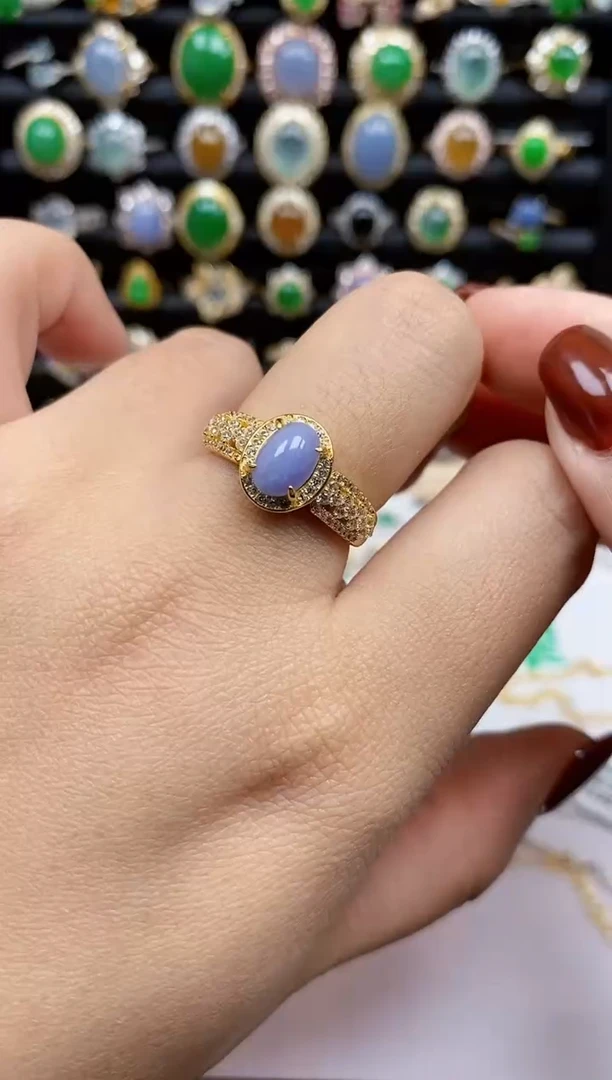 银S925镶嵌戒指翡翠466