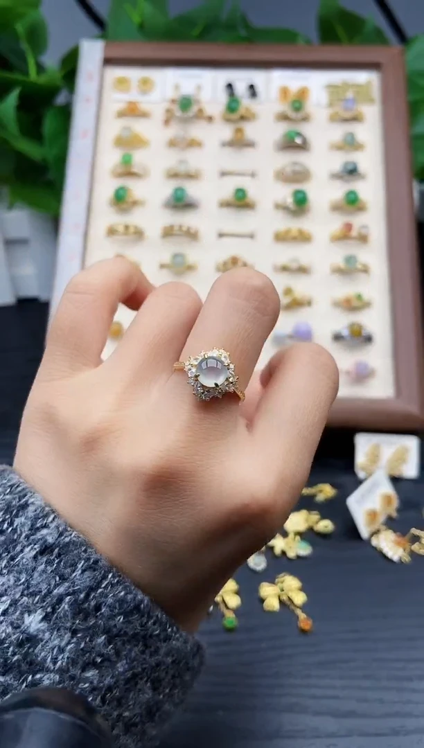 银S925镶嵌戒指翡翠12