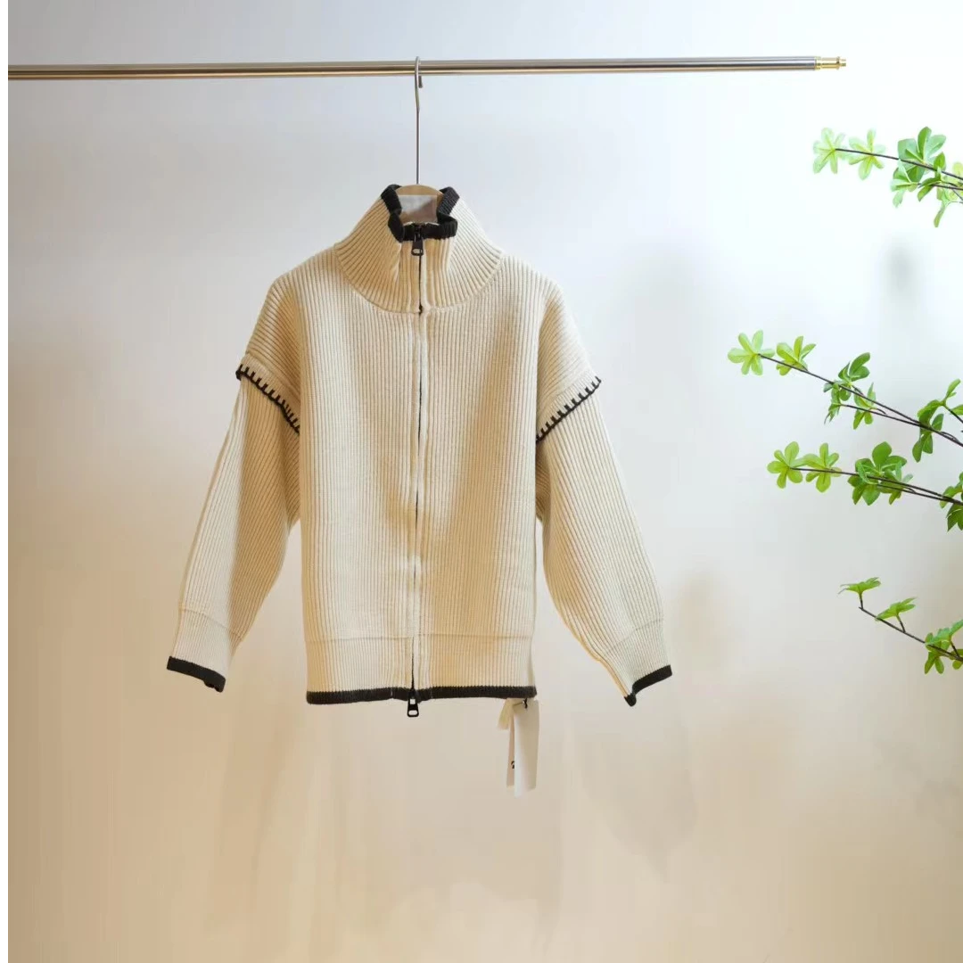 1-563-一款两色撞色假两件儿童针织开衫J