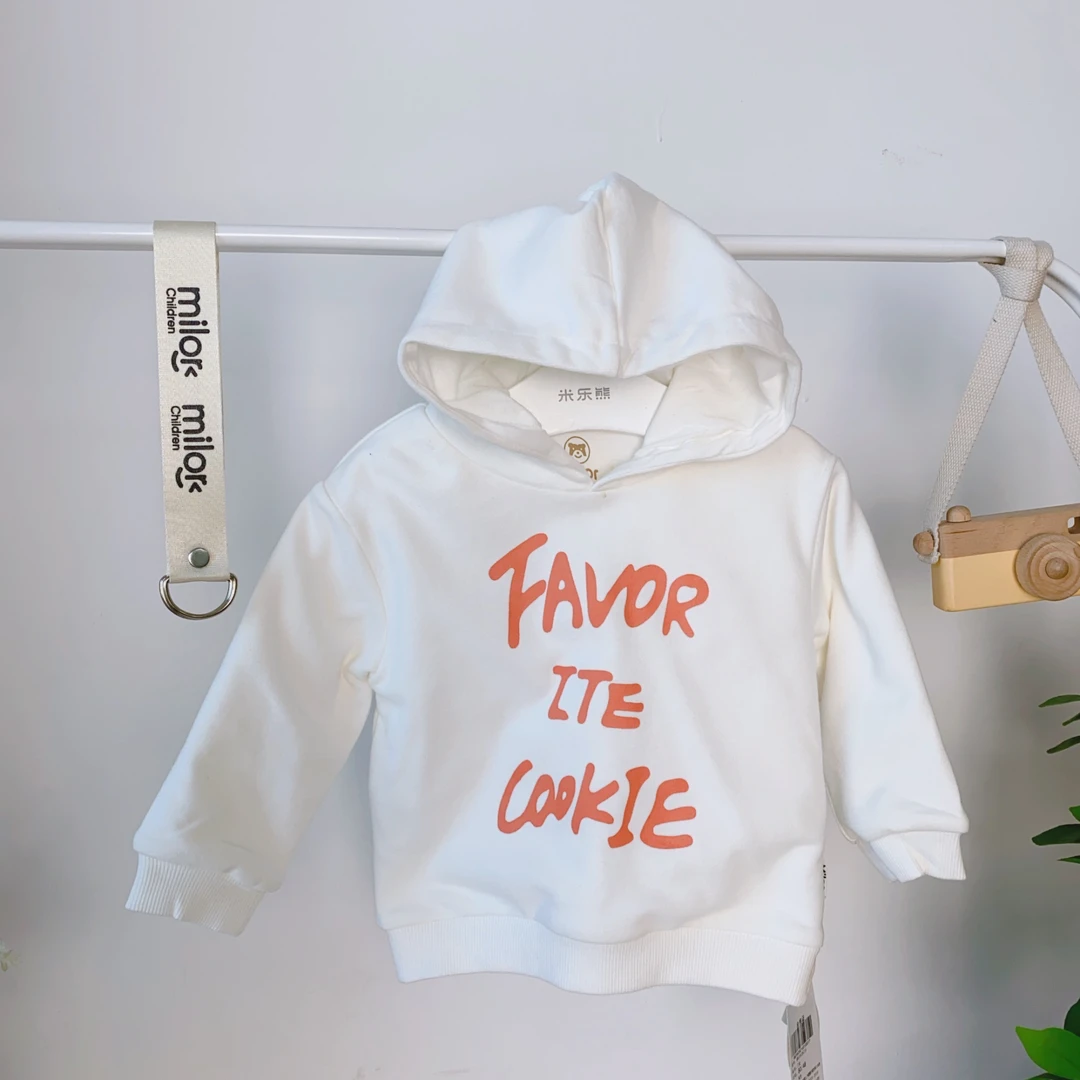 6316【双层】米乐熊男女宝宝套头卫衣上衣儿童春秋童装圆领秋冬