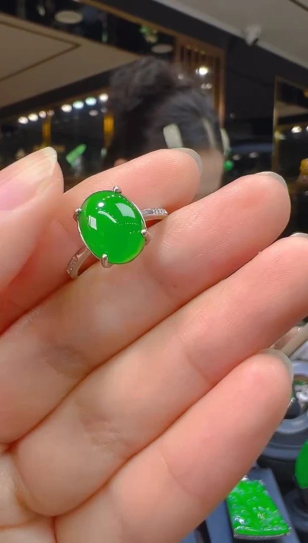 翡翠戒指银S925镶嵌015（多样性发其一）